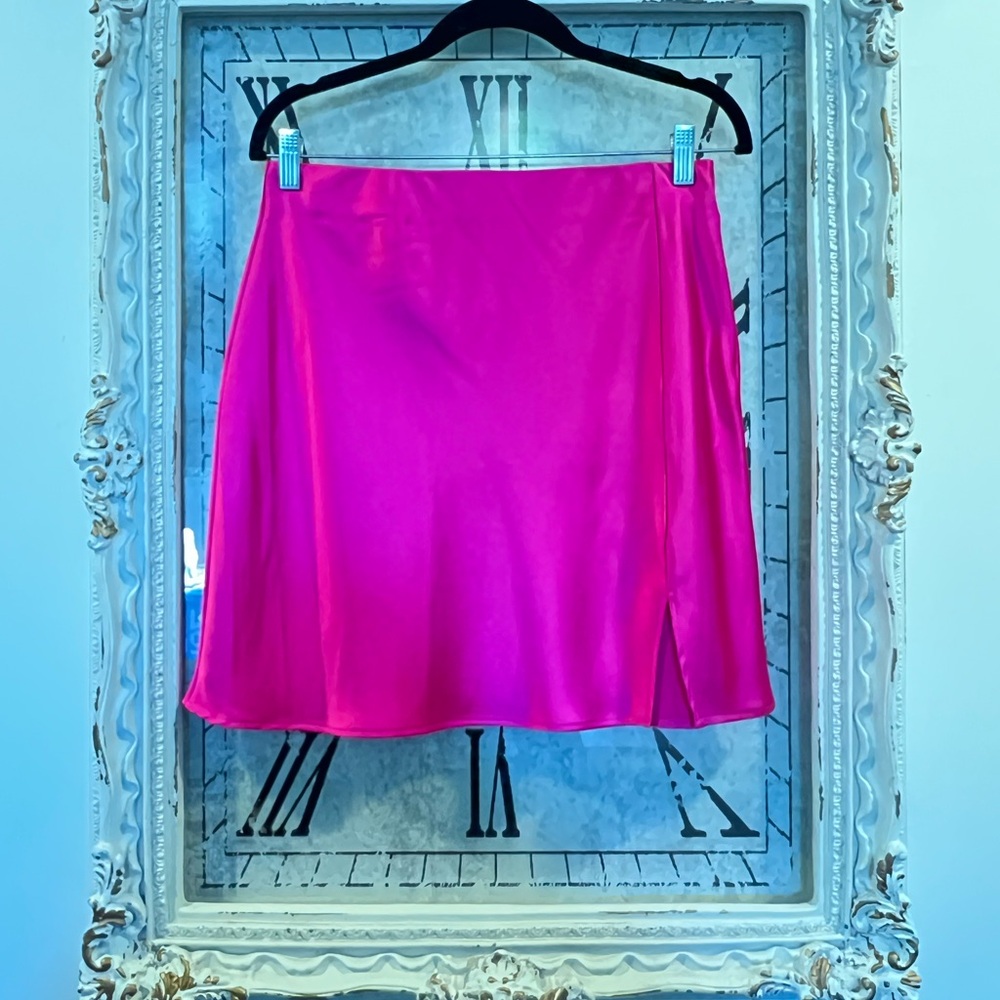 Renee C. Vibrant Pink Mini Skirt